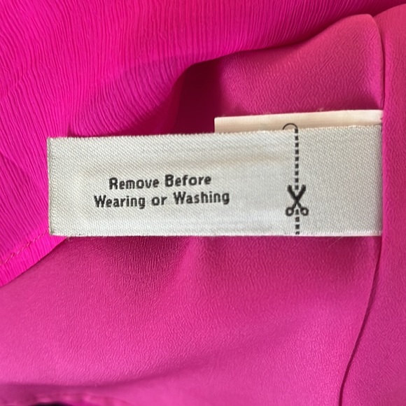 NWOT J Crew 100% silk fuscia pink sleeveless pleated ruffle round neck blouse - Picture 9 of 9